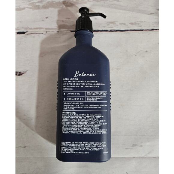 NEW Bath & Body Works Balance Juniper Coriander Body Care Lotion Aromatherapy - Picture 2 of 2